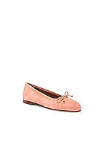 Manolo Blahnik Veralli Suede Ballet Flat in Nude, view 2, click to view large image.