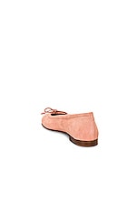 Manolo Blahnik Veralli Suede Ballet Flat in Nude, view 3, click to view large image.