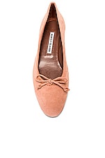 Manolo Blahnik Veralli Suede Ballet Flat in Nude, view 4, click to view large image.