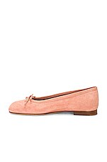Manolo Blahnik Veralli Suede Ballet Flat in Nude, view 5, click to view large image.