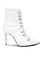 Manolo Blahnik Roblax 105 Nappa Boot in White, view 1, click to view large image.