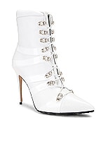 Manolo Blahnik Roblax 105 Nappa Boot in White, view 2, click to view large image.