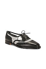 Manolo Blahnik Vitrol 255 Leather Loafer in Black, view 2, click to view large image.