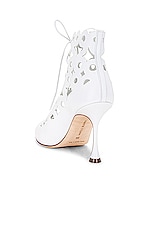 Manolo Blahnik Taralo Leather Boot in White, view 3, click to view large image.