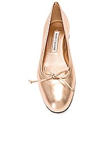 Manolo Blahnik Veralli Metallic Flat in Copper, view 4, click to view large image.