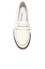 Manolo Blahnik Perrita Leather Loafer in White, view 4, click to view large image.