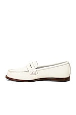 Manolo Blahnik Perrita Leather Loafer in White, view 5, click to view large image.