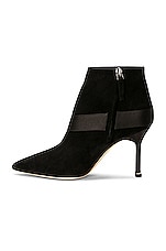 Manolo Blahnik Plinianu 90 Suede Boot in Black, view 5, click to view large image.