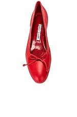 Manolo Blahnik Verallii Nappa Flat in Bright Red, view 4, click to view large image.