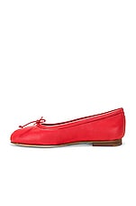 Manolo Blahnik Verallii Nappa Flat in Bright Red, view 5, click to view large image.