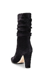 Manolo Blahnik Calasso 90 Crosta Boot in Navy, view 3, click to view large image.