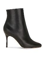 Manolo Blahnik Insopo 90 Leather Boot in Black, view 1, click to view large image.