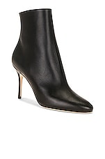 Manolo Blahnik Insopo 90 Leather Boot in Black, view 2, click to view large image.