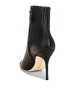 Manolo Blahnik Insopo 90 Leather Boot in Black, view 3, click to view large image.