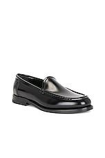 Manolo Blahnik Dineguardo Leather Loafer in Black, view 2, click to view large image.