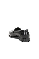 Manolo Blahnik Dineguardo Leather Loafer in Black, view 3, click to view large image.
