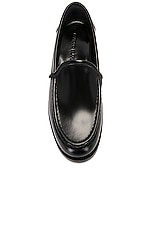 Manolo Blahnik Dineguardo Leather Loafer in Black, view 4, click to view large image.