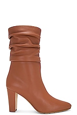 Manolo Blahnik Calasso 90 Nappa Boot in Medium Brown, view 1, click to view large image.
