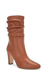 Manolo Blahnik Calasso 90 Nappa Boot in Medium Brown, view 2, click to view large image.