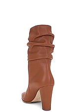 Manolo Blahnik Calasso 90 Nappa Boot in Medium Brown, view 3, click to view large image.