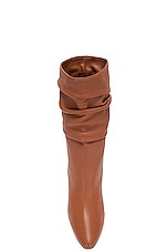 Manolo Blahnik Calasso 90 Nappa Boot in Medium Brown, view 4, click to view large image.