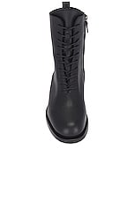 Manolo Blahnik Planigia Leather Boot in Black, view 4, click to view large image.