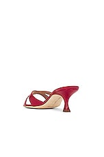 Manolo Blahnik Callamu 50 Patent Mule in Red, view 3, click to view large image.
