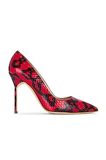 Manolo Blahnik Bb 105 Leather Pump in Snake, view 1, click to view large image.