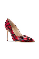 Manolo Blahnik Bb 105 Leather Pump in Snake, view 2, click to view large image.