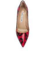 Manolo Blahnik Bb 105 Leather Pump in Snake, view 4, click to view large image.