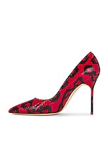 Manolo Blahnik Bb 105 Leather Pump in Snake, view 5, click to view large image.
