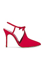 Manolo Blahnik Horna Crepdechine 105 Pump in Red, view 1, click to view large image.
