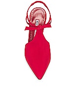 Manolo Blahnik Horna Crepdechine 105 Pump in Red, view 4, click to view large image.