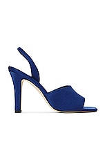 Manolo Blahnik Clotilde 105 Satin Sandal in Bright Blue, view 1, click to view large image.