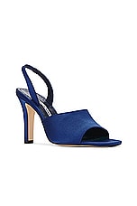 Manolo Blahnik Clotilde 105 Satin Sandal in Bright Blue, view 2, click to view large image.