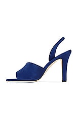 Manolo Blahnik Clotilde 105 Satin Sandal in Bright Blue, view 5, click to view large image.