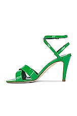 Manolo Blahnik Tormentas 90 Patent Sandal in Bright Green, view 5, click to view large image.