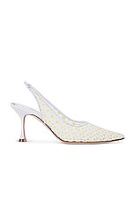 Manolo Blahnik Margolina 70 Lace Pump in White, view 1, click to view large image.