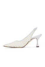 Manolo Blahnik Margolina 70 Lace Pump in White, view 5, click to view large image.