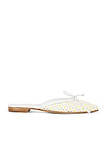 Manolo Blahnik Ballerimu Lace Flat in White, view 1, click to view large image.