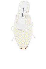 Manolo Blahnik Ballerimu Lace Flat in White, view 4, click to view large image.