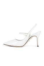 Manolo Blahnik Didion 90 Patent Pump in White, view 5, click to view large image.