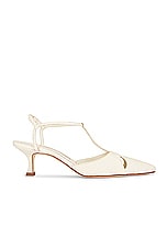 Manolo Blahnik Turgimod 50 Snake Pump in Cream, view 1, click to view large image.
