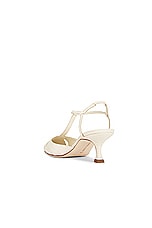 Manolo Blahnik Turgimod 50 Snake Pump in Cream, view 3, click to view large image.