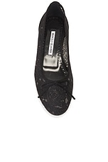 Manolo Blahnik Verizzo 10 Lace Flat in Black, view 4, click to view large image.