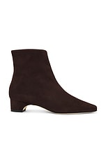 Manolo Blahnik Tolarc Suede Boot in Dark Brown, view 1, click to view large image.