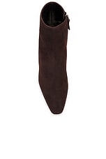 Manolo Blahnik Tolarc Suede Boot in Dark Brown, view 4, click to view large image.