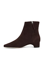 Manolo Blahnik Tolarc Suede Boot in Dark Brown, view 5, click to view large image.