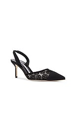 Manolo Blahnik Capsli 70 Lace Pump in Black, view 2, click to view large image.