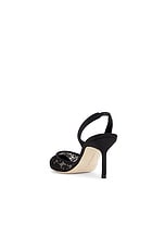 Manolo Blahnik Capsli 70 Lace Pump in Black, view 3, click to view large image.